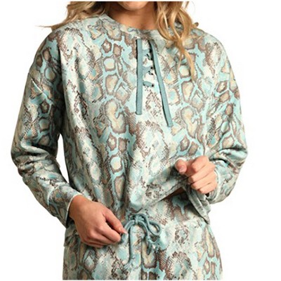 Women's Range Blue Snake Pullover Sweatshirt - Rock & Roll Cowgirl
