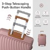 FURNIinspire Bag And Luggage Sets 3 Piece Rolling Luggage Travel Suitcase Set, Lightweight Durable Suitcases with Wheels, Pink, 21.06"*11.81"*30.31" - 4 of 4