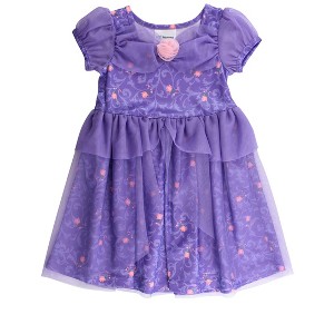 RuffleButts Girls Princess Dress-Up Puff Sleeve Nightgown - 1 of 4