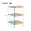 FONTOI Three levels End Table with Drawers, Side Table with White Stickers, Coffee Table for Living Room, Brown, 14"*23.6"*14" - 3 of 4