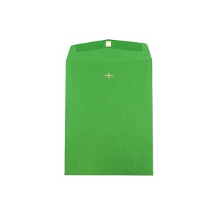 JAM Paper 10 x 13 Open End Catalog Colored Envelopes with Clasp Closure Green Recycled 25/Pack - 1 of 4