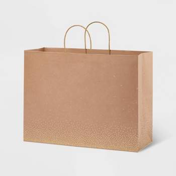 Scattered Foil Star Dotted Medium Gift Bag Brown - Spritz™