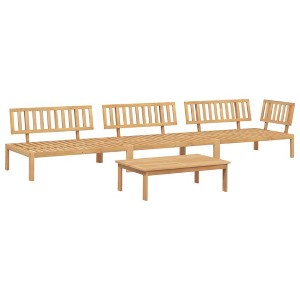 vidaXL 4 Piece Patio Pallet Sofa Set - Solid Acacia Wood Modular Garden Seating and Table for Outdoor Lounge, Deck, Patio - 1 of 4
