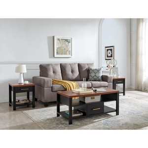 Kings Brand Furniture Sendero 3-Piece Occasional Table Set, Modern Coffee Table with Side Table Set, Perfect Living Room Table Set - 1 of 4