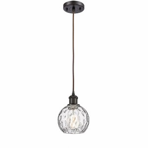 Athens Water Glass - 1 Light Cord Mini Pendant In Industrial Style-8 Inches Tall and 6 Inches Wide - 1 of 1