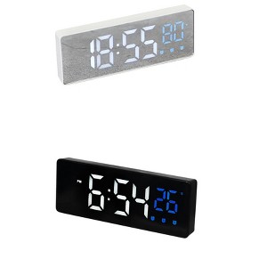 REGALWOVEN 2 Pcs Plastic Digital Corded Adjustable Accurate Dimmable Electric Alarm Clock 6.3 x 2.4 x 1 inch - 1 of 4