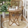 JIONJOY Rustic Round Wood Side Table with Intertwined Design - Farmhouse End Table for Living Room, Bedroom or Office - 4 of 4