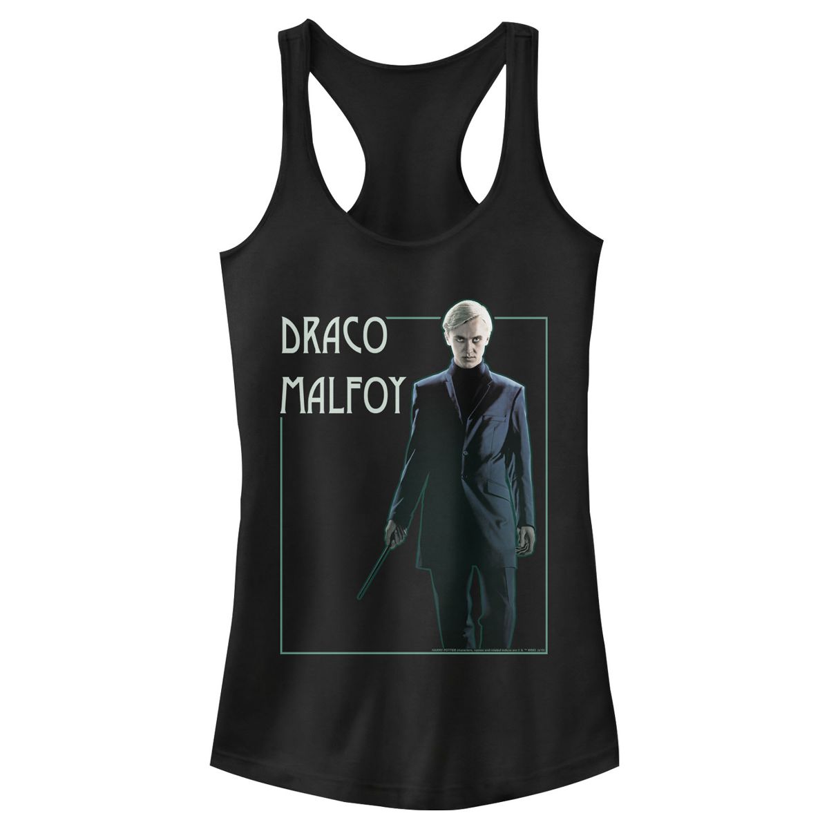 Juniors Womens Harry Potter Draco Malfoy Simple Framed Portrait Racerback Tank Top