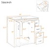 Bathroom Vanity with Sink Combo, Solid Wood Freestanding Cabinet with 3 Drawers & Soft-Close Doors, Modern Storage Vanity Set-Maison Boucle - 4 of 4