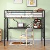 CAVINAS Twin Size Black Metal Loft Bed with Ladder & Fence,Modern 68"High Bed Frame for Adults,Teens - 2 of 4