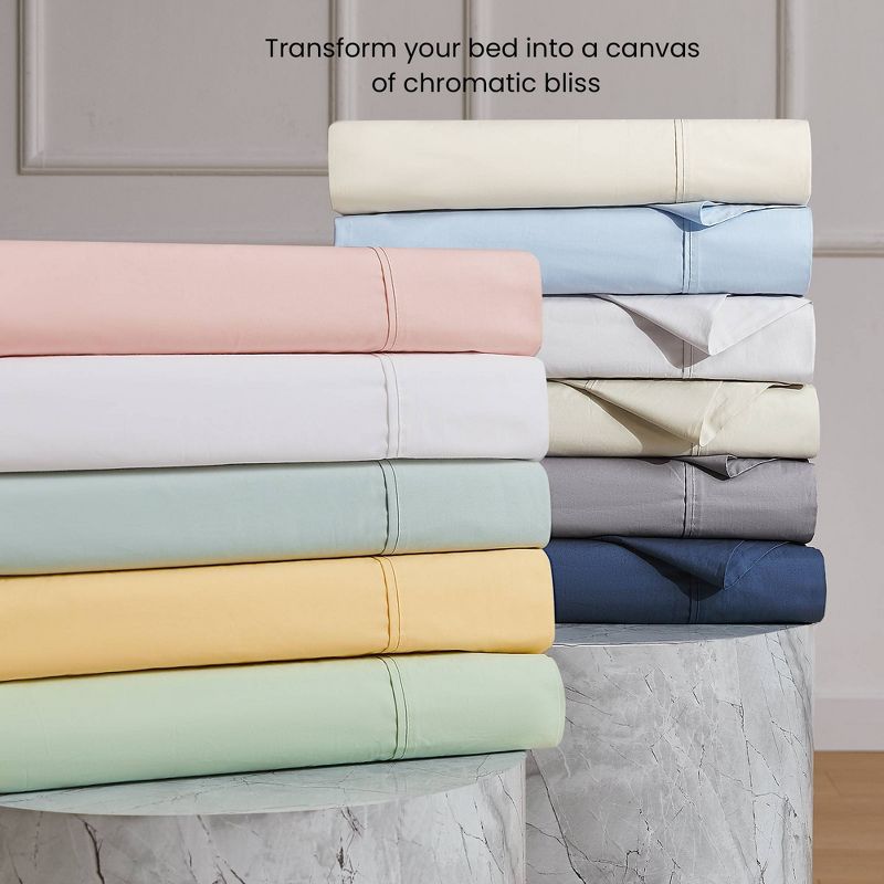 400 Thread Count Ultimate Percale Cotton Solid Sheet Set - Purity Home, 6 of 11