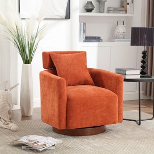 Sapphtopaz Chenille Accent Chair Upholstered 360°Swivel Chairs with Multi-Gear Adjustable Backrest, Modern Accent Chairs for Living Room - 1 of 4