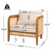 Rattan Patio Accent Chair With Cushions, Outdoor Wood Armchair, All-Weather Patio Furniture for Backyard or Balcony-Maison Boucle - 2 of 4