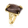 Ross-Simons 12.00 Carat Smoky Quartz Leaf Ring in 18kt Gold Over Sterling - 3 of 4