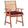 vidaXL Patio Dining Chairs 3 pcs with Cushions Solid Acacia Wood - 2 of 4