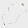 Tiny Tags 14K Gold Ion Plated Pink Enamel Heart Pendant Necklace - Gold/Pink - 3 of 4