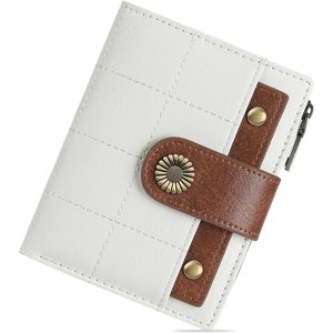 BEAFUP Small Wallets for Women Leather RFID Blocking Bifold Zipper Pocket Wallet with ID Window - 1 of 4