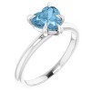 Pompeii3 7mm Blue Topaz Women's Heart Ring in 14k Gold 7mm Tall - 2 of 4