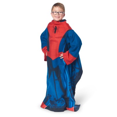 Northwest Spider-Man Spidey Webs Youth Silk Touch Comfy Throw Blanket with Sleeves, 48" x, 48"