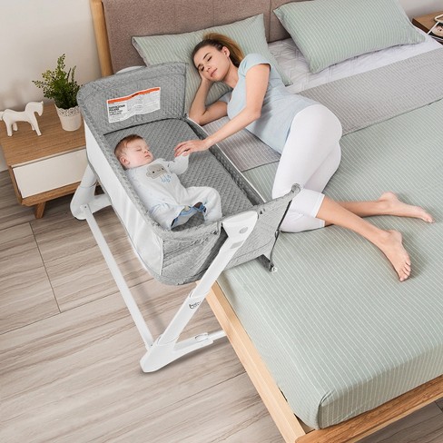 Infans Baby Side Bassinet Bedside Sleeper W washable Mattress Height Adjustable Grey Target