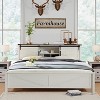 SinCiDo Farmhouse Bed Frame,w/Charging Station, Storage Bookcase Headboard,Sliding Barn Door,No Box Spring Needed, w/Wood Slats Support - 2 of 4