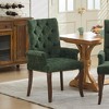 Fabric Accent Dining Chair, Curved Solid Wood Legs, Elegant Tufted Club Dining Room Kitchen Room Arm Dining Chair, Single Pack - 3 of 4