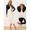 INSPIRE CHIC Women's Long Sleeve Lapel Collar Velvet Open Front Cropped Cardigan - 2 of 4