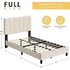 Modern Upholstered Platform Bed Frame, Twin/Full/Queen/King with Adjustable Headboard and Wooden Slats, No Box Spring Needed - 2 of 4