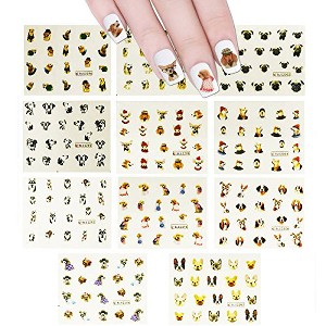Wrapables Fingernail Tattoo Nail Art Water Nail Tattoos Water Transfer Slide Tattoos Nail Decals, Dogs (11 Designs/220 Nail Tattoos) - 1 of 4