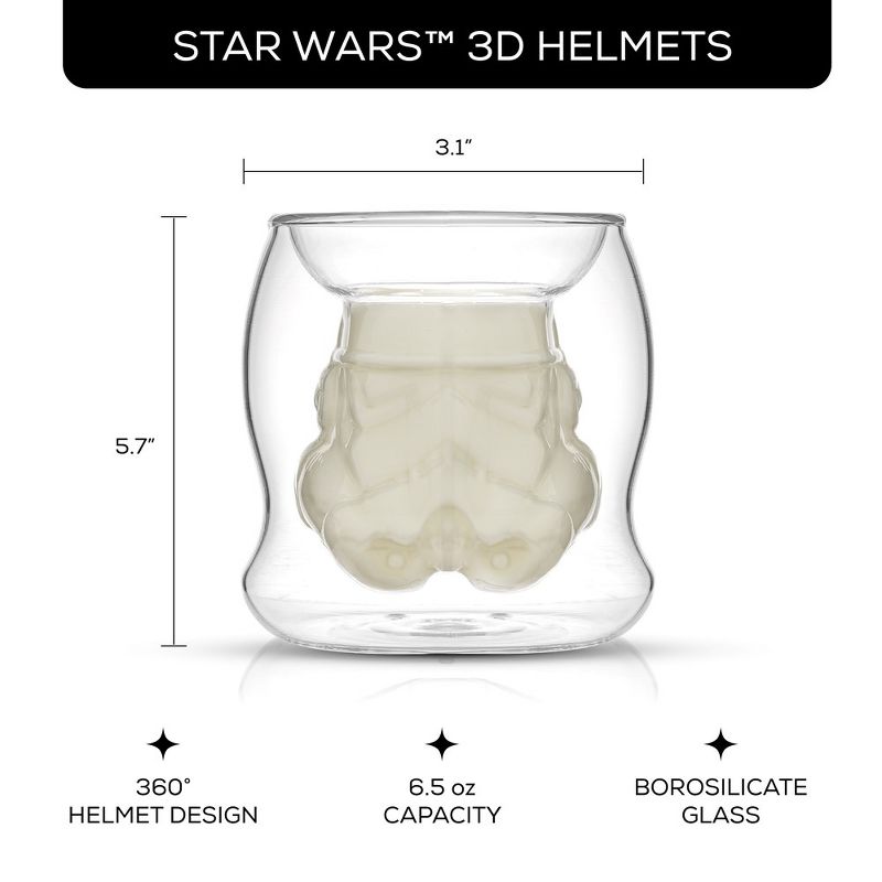 JoyJolt Star Wars Boba Fett 3D Helmet 6.5 oz Double Wall Glass Star Wars Coffee Mug, 3 of 7