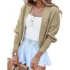 Coolmee Women's Long Sleeve Open Front Knit Cropped Cardigan Sweaters Casual Drop Shoulder Short Shrugs Sweater Coats - 2 of 4