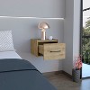 NicBex Modern Wall-Mounted Nightstand Space-Saving Bedside Table End Table with Metal Handle for Living Room, Bedroom, Beige - 2 of 4