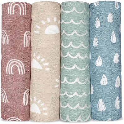 Muslin Swaddle Blankets Neutral Receiving Blanket for Boys and Girls by Comfy Cubs