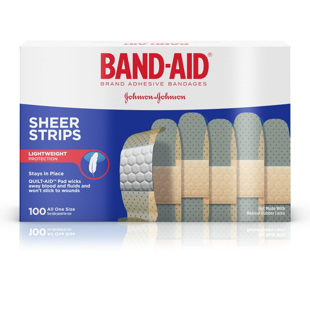 UPC 381370046349 product image for Johnson & Johnson Band - Aid Sheer Strips - 100ct | upcitemdb.com