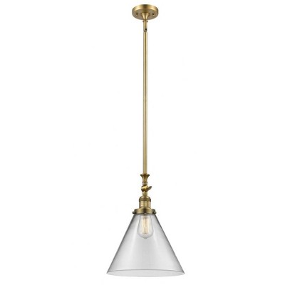Cone - 1 Light Stem Hung Tiltable Mini Pendant In Industrial Style-18 Inches Tall and 12 Inches Wide