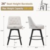 Counter Height Bar Stools Set of 2, Modern Swivel Bar Stools with Back and Wood Legs, 26" H Seat Height Upholstered Barstools Bar Chair for Kitchen - 2 of 4