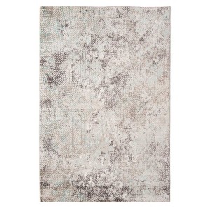4' X 6' Ivory Black And Gray Abstract Handmade Area Rug - 1 of 4