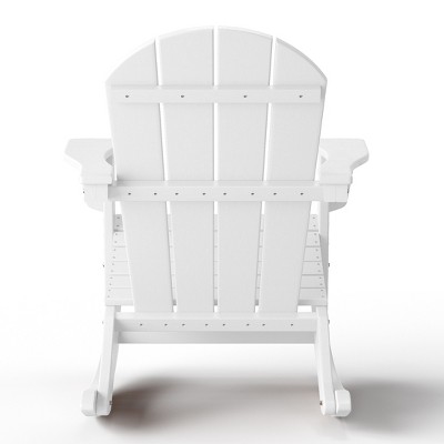 White Poly Lumber Outdoor Rocking Adirondack Chair