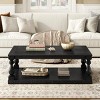 Vintage Coffee Table with Wood Legs, Pine Veneer Coffee Table, Storage Shelf Table for Living Room-Maison Boucle - 2 of 4