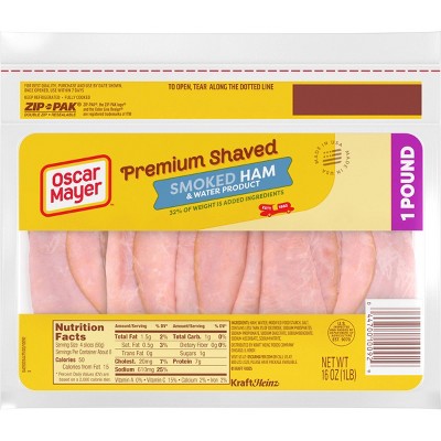 Oscar Mayer Premium Shaved Smoked Ham - 16oz