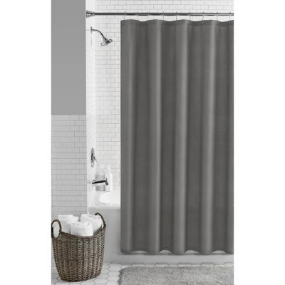 LunaLulinlk Gray Waffle Weave Textured Fabric Shower Curtain