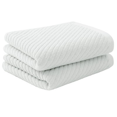 PiccoCasa Luxury 100% Ribbed Absorbent Drying Face Ribbed Cotton Washcloths 2 Pcs