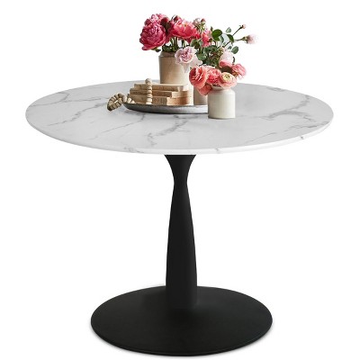 40'' Harris Round Artificial Marble Top Pedestal Modern Dining Table-Maison Boucle