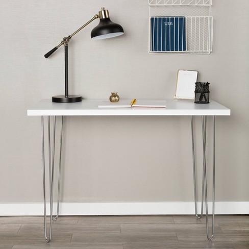 Narrow Console Table With 28 Hairpin Legs, Farmhouse Foyer Bench