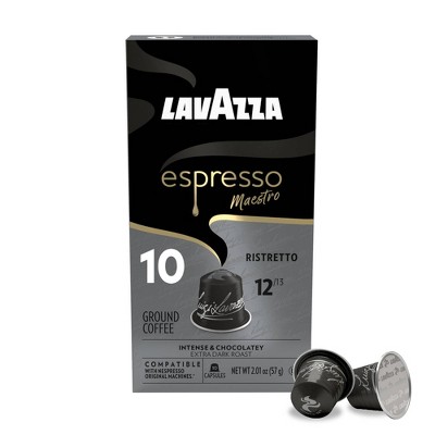 Lavazza Espresso Maestro Ristretto Aluminum Nespresso Compatible Dark Roast Coffee Capsules -10ct