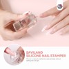 Saviland Women's French Tip Stamper Set - Transparent Jelly Silicone Tool with Switchable Heads (Long & Short) + Scrapers. - 4 of 4
