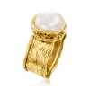 Ross-Simons 11.5-12mm Cultured Button Pearl Ring in 18kt Yellow Gold Over Sterling - 3 of 4