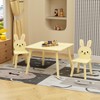 ORRD Kids Table and 2 Bunny Chairs Set, Cream Yellow Toddler Activity Table - Wooden Play Table for Playroom, Bedroom, or Classroom, Ages 2-8 - 4 of 4