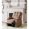 Recliner Chair with Heat and Massage - 360° Swivel&Faux Leather Rocking Chair with Cup Holder for Living Rooms, Bedrooms - 4 of 4