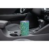 Elanze Designs 20 oz Stainless Steel On the Go Insulated Travel Tumbler With Push Top Lid, Lime Green Cheetah Leopard Print Blue - 3 of 4